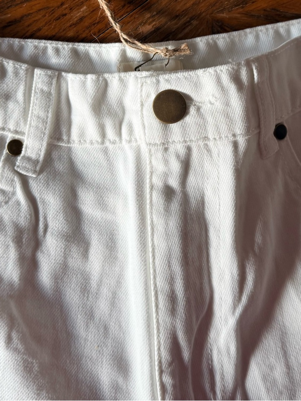 Easel White Cotton 5-Pocket Tie-Dyed Bermuda Shorts, M - Picture 4 of 9